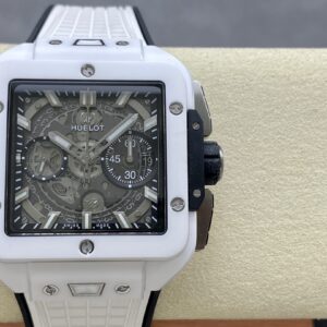 Đồng Hồ Hublot Square Bang Unico White Ceramic Replica Nhà Máy BBF 42mm (9)