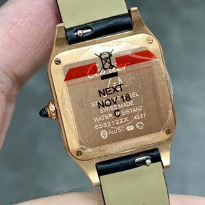 Đồng Hồ Nữ Cartier Santos Dumont WGSA0022 Replica Dây Da 38mm (3)