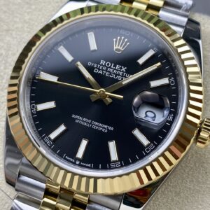 Đồng Hồ Rolex DateJust Bọc Vàng 18K Mặt Số Đen Nhà Máy ZQ 41mm (1)