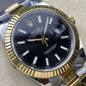 Đồng Hồ Rolex DateJust Bọc Vàng Mặt Đen Cọc Dạ Quang Nhà Máy ZQ 41mm (1)