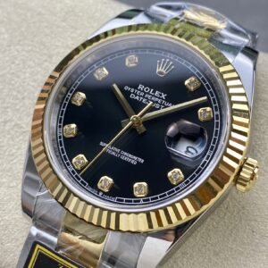 Đồng Hồ Rolex DateJust Bọc Vàng Mặt Số Đen Dây Oyster Nhà Máy ZQ 41mm (3)