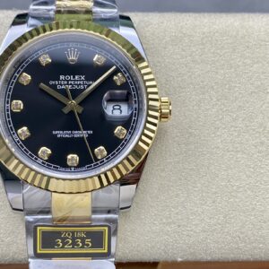 Đồng Hồ Rolex DateJust Bọc Vàng Mặt Số Đen Dây Oyster Nhà Máy ZQ 41mm (3)