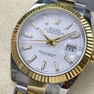 Đồng Hồ Rolex DateJust Bọc Vàng Mặt Số Trắng Dây Oyster Nhà Máy ZQ 41mm (2)