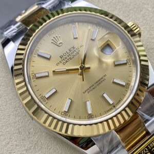 Đồng Hồ Rolex DateJust Bọc Vàng Mặt Số Vàng Cọc Dạ Quang Nhà Máy ZQ 41mm (1)