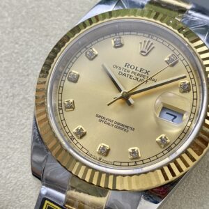 Đồng Hồ Rolex DateJust Bọc Vàng Mặt Số Vàng Cọc Số Đá Nhà Máy ZQ 41mm (1)