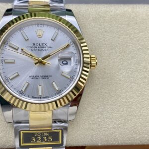 Đồng Hồ Rolex DateJust Bọc Vàng Mặt Số Xám Dây Oyster Nhà Máy ZQ 41mm (6)