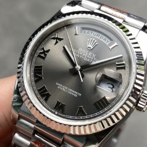 Đồng Hồ Rolex Day-Date 128236 Mặt Xám Cọc Số La Mã QF Factory 36mm (5)