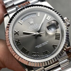 Đồng Hồ Rolex Day-Date 128236 Mặt Xám Cọc Số La Mã QF Factory 36mm (5)