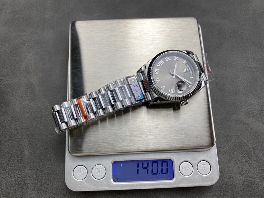 Đồng Hồ Rolex Day-Date 128236 Mặt Xám Cọc Số La Mã QF Factory 36mm (5)