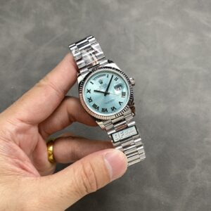 Đồng Hồ Rolex Day-Date 128236 Mặt Xanh Băng Cọc Số La Mã QF Factory 36mm (1)