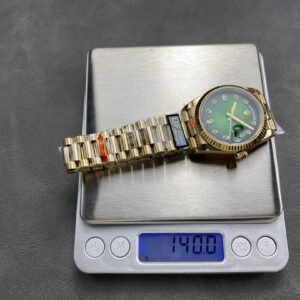 Đồng Hồ Rolex Day-Date 128238 Mặt Ombre Xanh Lá Máy Caliber 3255 Nhà Máy QF 36mm (3)