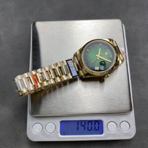 Đồng Hồ Rolex Day-Date 128238 Mặt Ombre Xanh Lá Replica Nhà Máy QF 36mm (5)