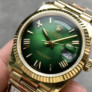 Đồng Hồ Rolex Day-Date 128238 Mặt Ombre Xanh Lá Replica Nhà Máy QF 36mm (5)