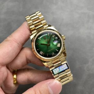 Đồng Hồ Rolex Day-Date 128238 Mặt Ombre Xanh Lá Replica Nhà Máy QF 36mm (5)