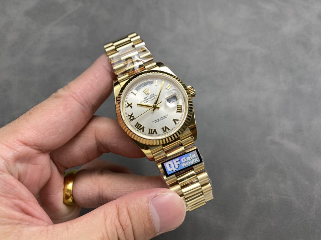 Đồng Hồ Rolex Day-Date 128238 Mặt Số Bạc Máy Caliber 3255 QF Factory 36mm (1)