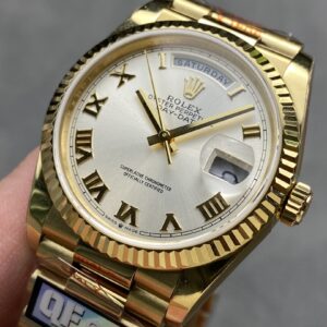 Đồng Hồ Rolex Day-Date 128238 Mặt Số Bạc Máy Caliber 3255 QF Factory 36mm (1)