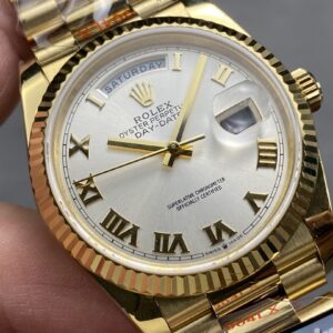 Đồng Hồ Rolex Day-Date 128238 Mặt Số Bạc Máy Caliber 3255 QF Factory 36mm (1)