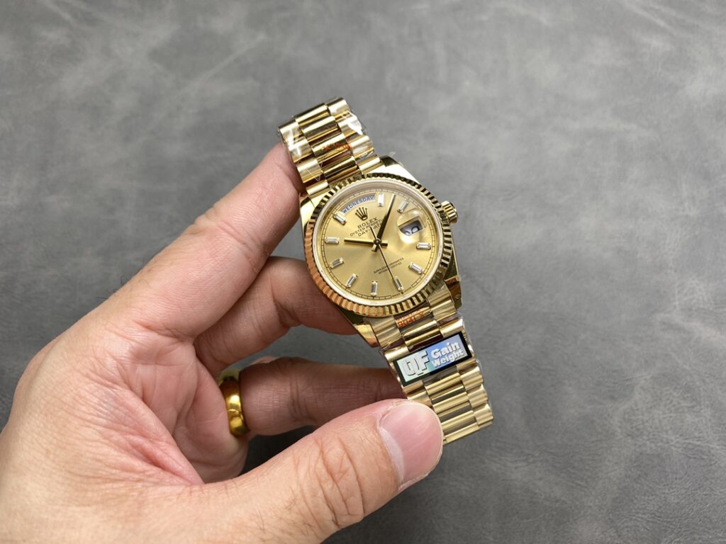 Đồng Hồ Rolex Day-Date 128238 Yellow Gold Champagne Nhà Máy QF 36mm (5)