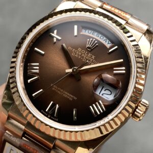 Đồng Hồ Rolex Day-Date Mặt Nâu Cọc Số La Mã Máy Caliber 3255 QF 36mm (2)