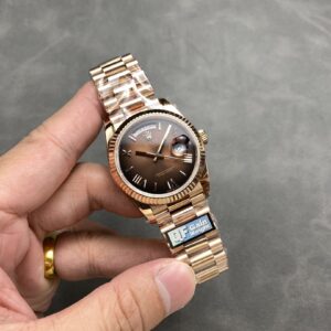 Đồng Hồ Rolex Day-Date Mặt Nâu Cọc Số La Mã Máy Caliber 3255 QF 36mm (2)