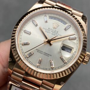 Đồng Hồ Rolex Day-Date Mặt Số Bạc Đính Đá Máy Caliber 3255 QF 36mm (1)