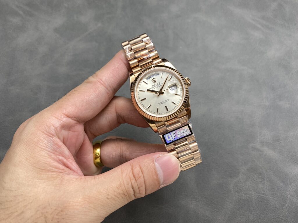 Đồng Hồ Rolex Day-Date Mặt Số Bạc Máy Caliber 3255 Nhà Máy QF 36mm (3)