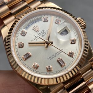 Đồng Hồ Rolex Day-Date Mặt Số Bạc Nhà Máy QF Máy Caliber 3255 36mm (2)