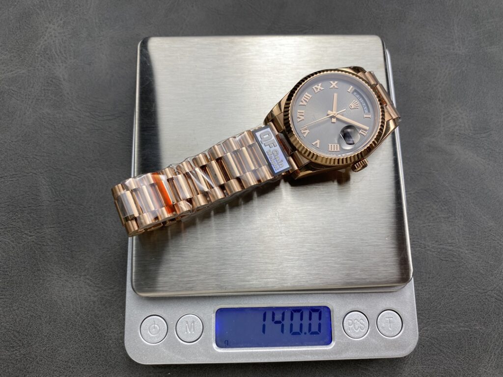 Đồng Hồ Rolex Day-Date Mặt Xám Cọc Số La Mã Nhà Máy QF Máy Caliber 3255 36mm (5)