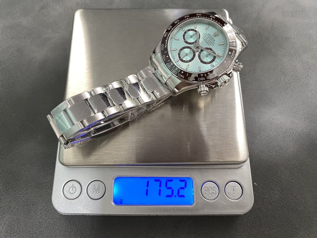 Đồng Hồ Rolex Daytona 126506LN Bọc Vàng Trắng Mặt Xanh Băng 175 Grams 40mm (9)