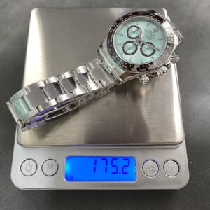 Đồng Hồ Rolex Daytona 126506LN Bọc Vàng Trắng Mặt Xanh Băng 175 Grams 40mm (9)