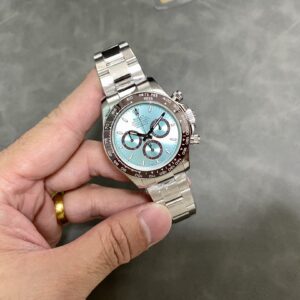 Đồng Hồ Rolex Daytona 126506LN Bọc Vàng Trắng Mặt Xanh Băng 175 Grams 40mm (9)