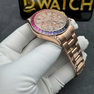 Đồng Hồ Rolex Daytona Rainbow 116595 Vàng Khối 18K Kim Cương Đá Quý Tự Nhiên 40mm (10)