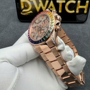 Đồng Hồ Rolex Daytona Rainbow 116595 Vàng Khối 18K Kim Cương Đá Quý Tự Nhiên 40mm (10)