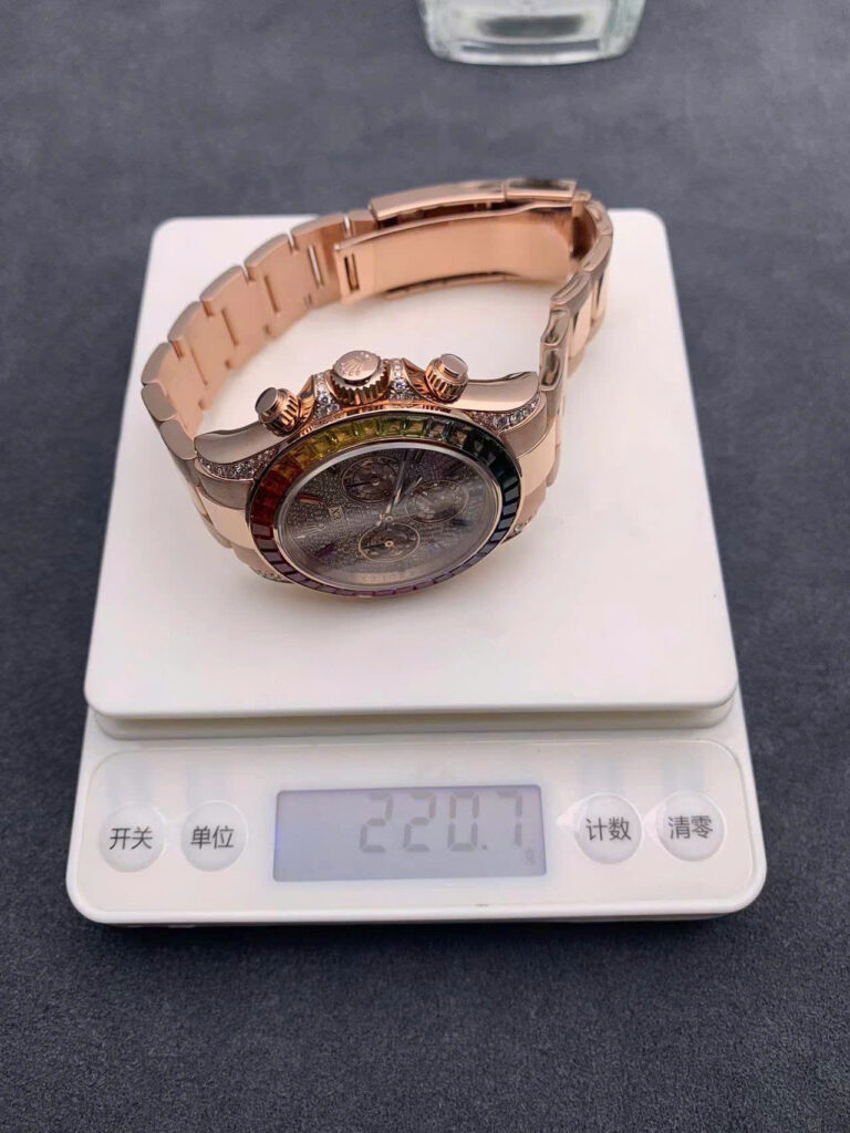 Đồng Hồ Rolex Daytona Rainbow 116595 Vàng Khối 18K Kim Cương Đá Quý Tự Nhiên 40mm (10)