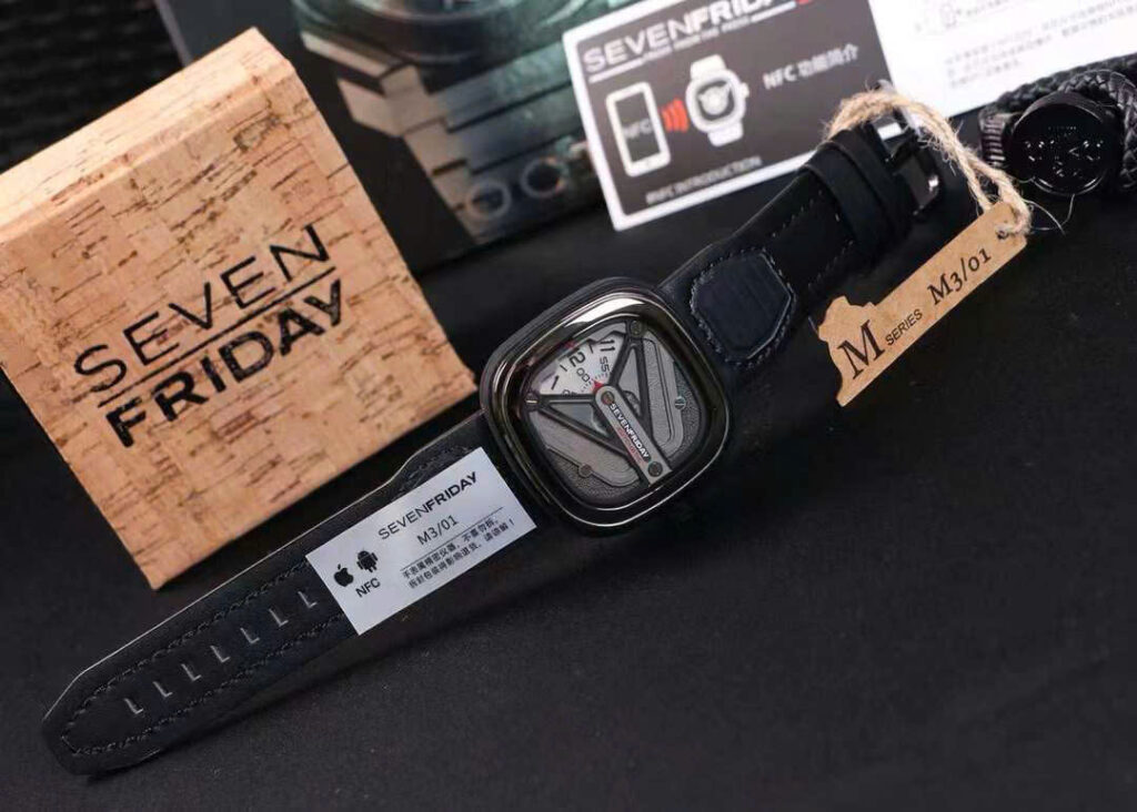Đồng Hồ Seven Friday M Series M3-01 Nam Dây Da Màu Đen 47mm (1)