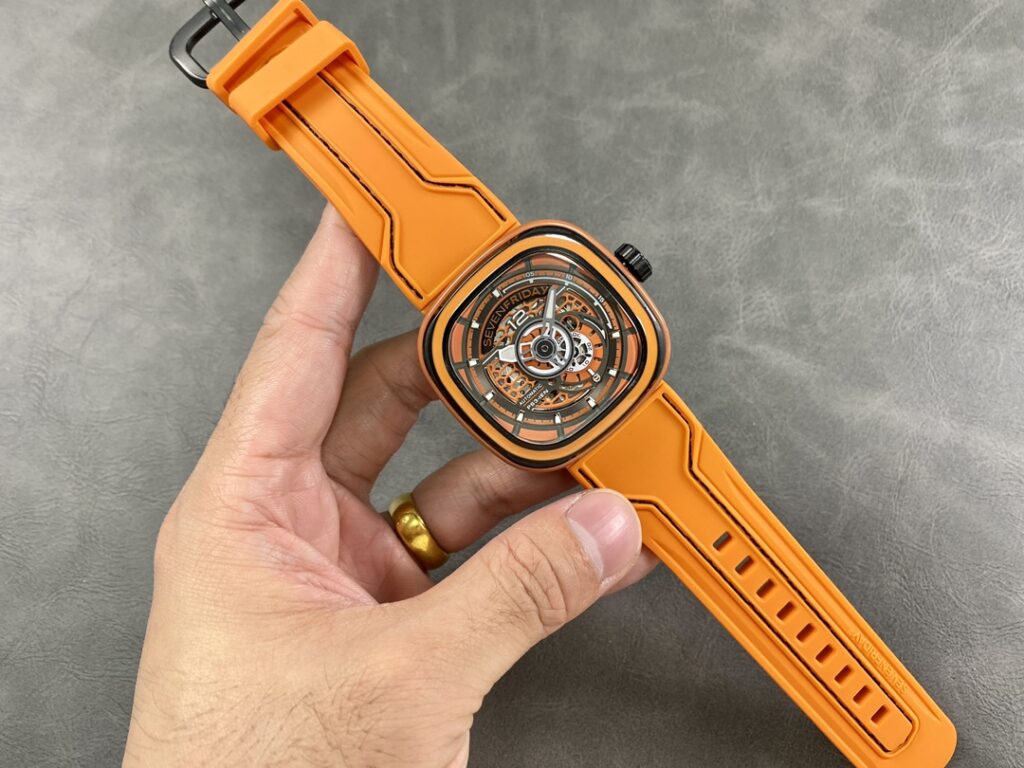 Đồng Hồ Seven Friday PS3-03 Màu Cam Replica Máy Cơ Nhật 47mm (2)