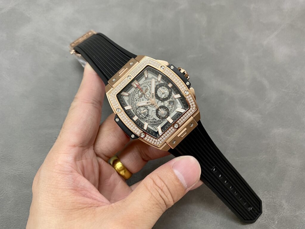 Đồng Hồ Hublot Spirit Of Big Bang King Gold Đính Đá Nhà Máy MS 44mm (1)