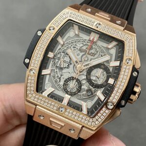 Đồng Hồ Hublot Spirit Of Big Bang King Gold Đính Đá Nhà Máy MS 44mm (1)