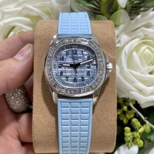 Đồng Hồ Patek Philippe Aquanaut 5072G Đính Kim Cương CVD Bọc Vàng Trắng 18K (1)