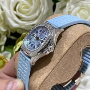 Đồng Hồ Patek Philippe Aquanaut 5072G Đính Kim Cương CVD Bọc Vàng Trắng 18K (1)