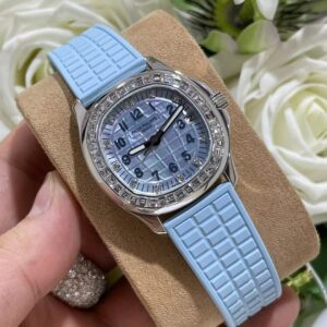 Đồng Hồ Patek Philippe Aquanaut 5072G Đính Kim Cương CVD Bọc Vàng Trắng 18K (1)