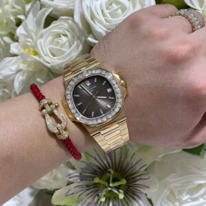 Đồng Hồ Patek Philippe Nautilus 5723 Độ Máy + Mặt Số + Đính Moissanite + Bọc Vàng 40mm (9)