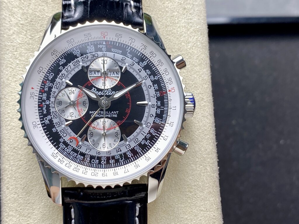 Đồng Hồ Breitling Montbrilliant Datora A2133012-B993BKCD Nam Dây Da Màu Đen 43mm (8)