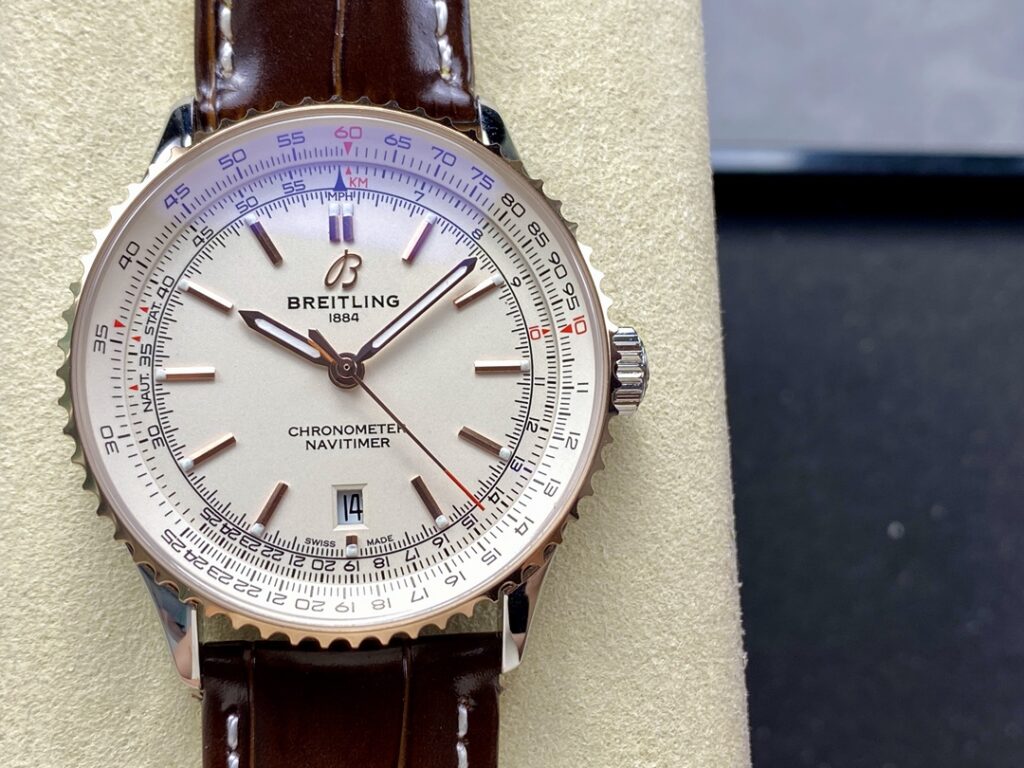 Đồng Hồ Breitling Navitimer R17329F41G1P1 Replica 11 Nam Dây Da Màu Nâu 41mm (9)