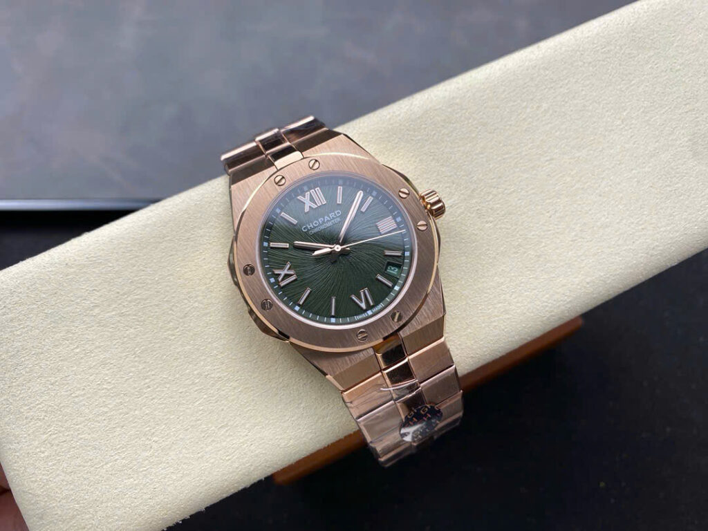 Đồng Hồ Chopard Alpine Eagle Rose Gold Mặt Xanh Lá Replica Nhà Máy GH 41mm (7)