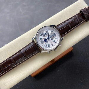 Đồng Hồ Longines Master Complications Dây Da Nâu Mặt Trắng LGS Factory 40mm (2)