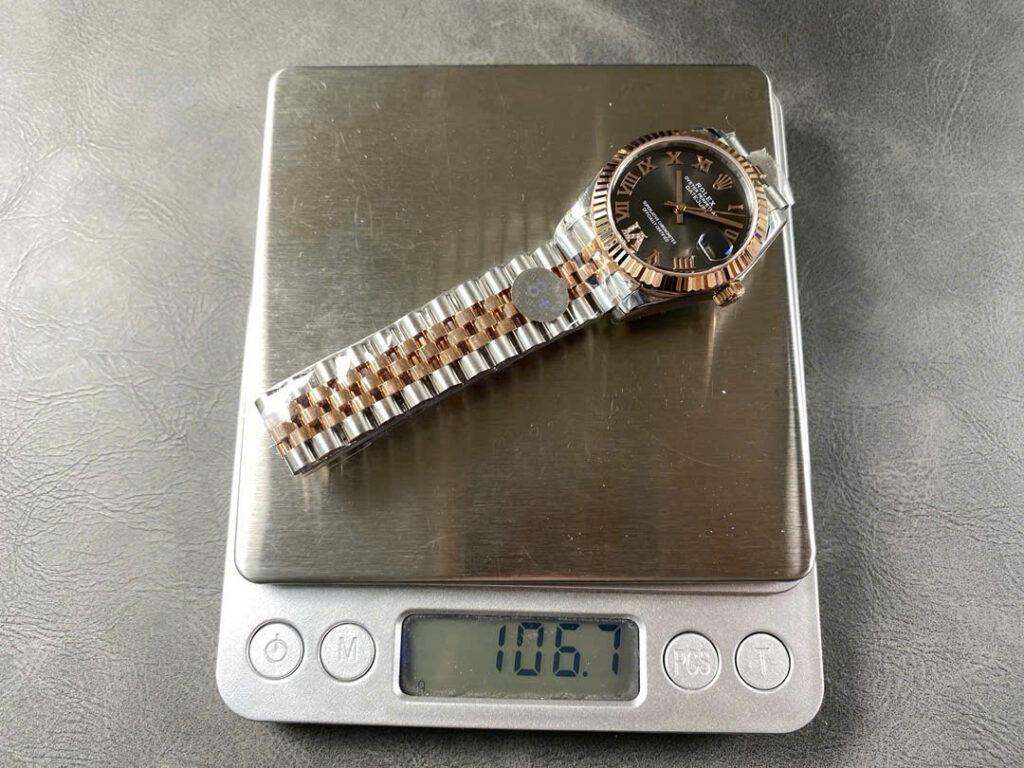 Đồng Hồ Nữ Rolex DateJust Rep 11 Mặt Xám Cọc Số La Mã Nhà Máy 8F 31mm (2)