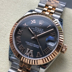 Đồng Hồ Nữ Rolex DateJust Rep 11 Mặt Xám Cọc Số La Mã Nhà Máy 8F 31mm (2)