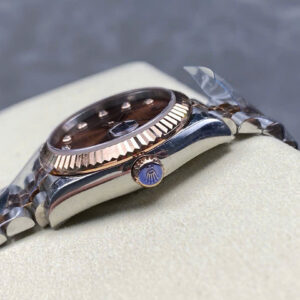 Đồng Hồ Nữ Rolex DateJust Replica Mặt Chocolate Đính Đá Nhà Máy 8F 31mm (3)