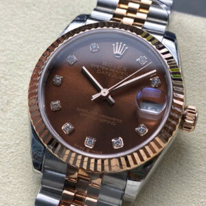 Đồng Hồ Nữ Rolex DateJust Replica Mặt Chocolate Đính Đá Nhà Máy 8F 31mm (3)